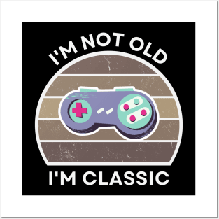 I'm not old, I'm Classic | Game Controller | Retro Hardware | Sepia | Vintage Sunset | '80s '90s Video Gaming Posters and Art